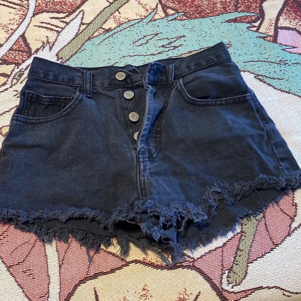 john galt shorts with raw edge hem